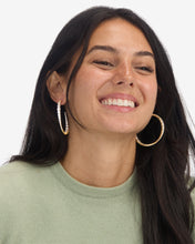 Load image into Gallery viewer, &quot;Oh She Fancy&quot; Graduated Hoops 2&quot; - Gold|White Diamondettes
