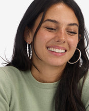 Load image into Gallery viewer, &quot;Oh She Fancy&quot; Graduated Hoops 2&quot; - Silver|White Diamondettes
