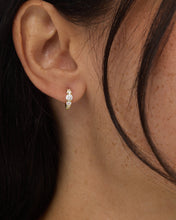 Load image into Gallery viewer, &quot;Oh She Fancy&quot; Graduated HOOPS .75&quot; - Gold|White Diamondettes
