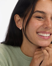 Load image into Gallery viewer, &quot;Oh She Fancy&quot; Graduated HOOPS .75&quot; - Gold|White Diamondettes
