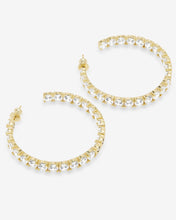 Load image into Gallery viewer, &quot;Oh She Fancy&quot; Hoops 2&quot; - Gold|White Diamondettes
