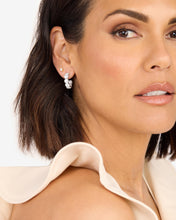 Load image into Gallery viewer, &quot;Oh She Fancy&quot; Hoops .75&quot; - Silver|White Diamondettes
