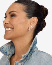 Load image into Gallery viewer, &quot;Oh She Fancy&quot; Hoops .75&quot; - Gold|Blue Opal
