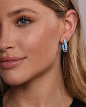 Load image into Gallery viewer, &quot;Oh She Fancy&quot; Hoops 1&quot; - Gold|Blue Opal

