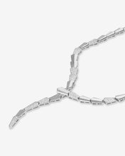 Load image into Gallery viewer, Pavé XL Serpent Lariat - Silver|White Diamondettes
