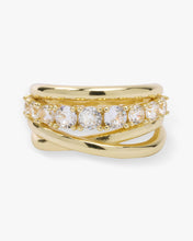 Load image into Gallery viewer, &quot;Oh She Fancy&quot; Stacked Diamond Ring - Gold|White Diamondettes

