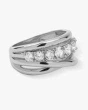 Load image into Gallery viewer, &quot;Oh She Fancy&quot; Stacked Diamond Ring - Silver|White Diamondettes
