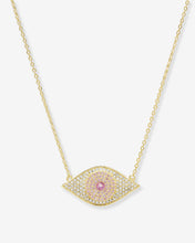 Load image into Gallery viewer, Rose Evil Eye Necklace - Gold|Pink Sapphire
