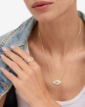 Load image into Gallery viewer, Rose Evil Eye Ring - Gold|Pink Sapphire

