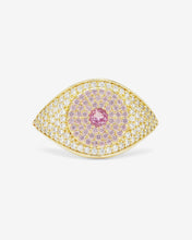 Load image into Gallery viewer, Rose Evil Eye Ring - Gold|Pink Sapphire
