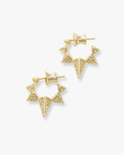 Load image into Gallery viewer, Gabriella Pavé Spiked Hoops - Gold|White Diamondettes
