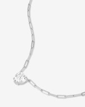 Load image into Gallery viewer, Samantha Loves You More Necklace - Silver|White Diamondettes
