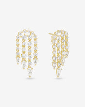Load image into Gallery viewer, She&#39;s Arrived Chandelier Earrings - Gold|White Diamondettes
