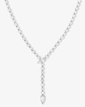 Load image into Gallery viewer, She&#39;s Arrived Lariat Tennis Necklace - Silver|White Diamondettes

