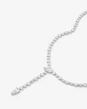 Load image into Gallery viewer, She&#39;s Arrived Lariat Tennis Necklace - Silver|White Diamondettes
