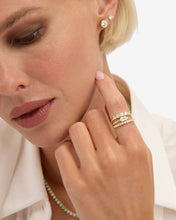 Load image into Gallery viewer, She&#39;s So Stacked Ring - Gold|White Diamondettes
