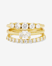 Load image into Gallery viewer, She&#39;s So Stacked Ring - Gold|White Diamondettes
