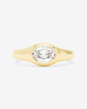 Load image into Gallery viewer, She&#39;s a Boss Signet Ring - Gold|White Diamondettes
