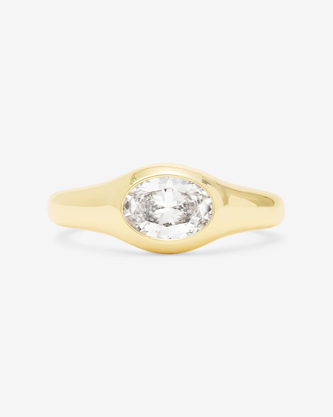 She's a Boss Signet Ring - Gold|White Diamondettes