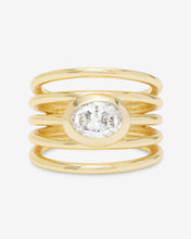 Load image into Gallery viewer, She&#39;s a Boss Stacked Ring - Gold|White Diamondettes
