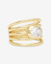 Load image into Gallery viewer, She&#39;s a Boss Stacked Ring - Gold|White Diamondettes
