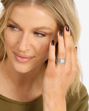 Load image into Gallery viewer, She&#39;s a Boss Stacked Ring - Silver|White Diamondettes
