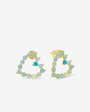 Load image into Gallery viewer, She&#39;s an Icon Baby Heart Earrings - Gold|Blue Opal Ombré
