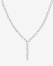 Load image into Gallery viewer, She&#39;s an Icon Lariat Tennis Necklace - Silver|White Diamondettes
