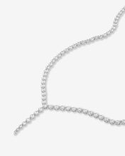 Load image into Gallery viewer, She&#39;s an Icon Lariat Tennis Necklace - Silver|White Diamondettes
