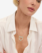 Load image into Gallery viewer, She&#39;s an Icon Ombré Heart Necklace - Silver|Blue Opal Ombré
