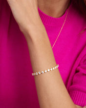 Load image into Gallery viewer, She's an Icon Tennis Bracelet - Gold|White Diamondettes
