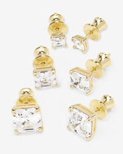 Load image into Gallery viewer, The Queen&#39;s Stud Set - Gold|White Diamondettes

