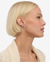 Load image into Gallery viewer, &quot;They&#39;re So Cute&quot; Huggie Set - Silver|White Diamondettes
