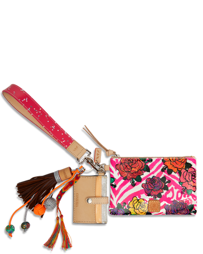 FLORAL AND COLORFUL WRISTLET WALLET CALLED 