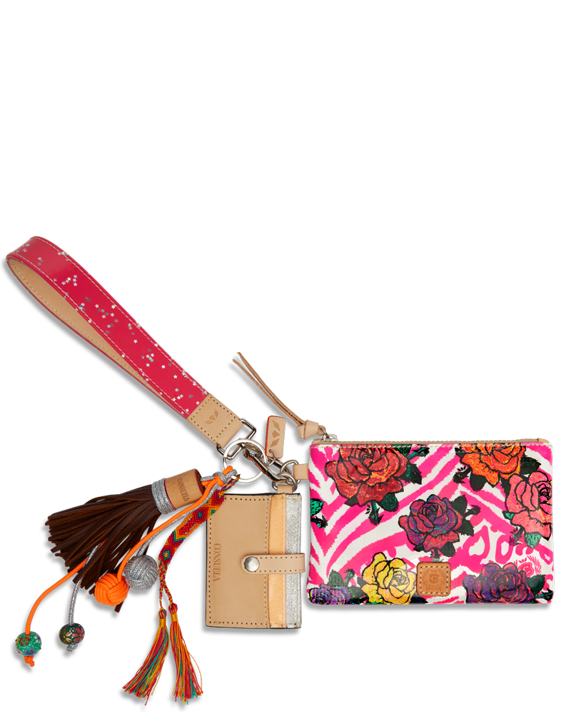 FLORAL AND COLORFUL WRISTLET WALLET CALLED 