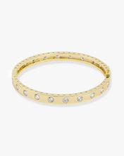 Load image into Gallery viewer, Ashley Hinge Cuff - Gold|White Diamondettes
