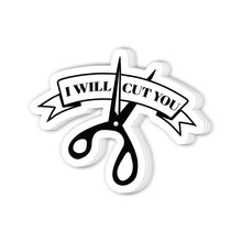 Load image into Gallery viewer, I Will Cut You Vinyl Sticker 10 Pack Christmas Gifts
