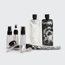 Load image into Gallery viewer, Refillable Ultimate Travel 11pc Set - Black &amp; Ivory
