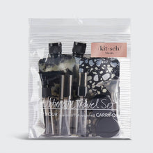 Load image into Gallery viewer, Refillable Ultimate Travel 11pc Set - Black &amp; Ivory
