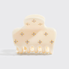 Load image into Gallery viewer, Recycled Plastic Rhinestone Medium Puffy Claw Clip 1pc-Ivory
