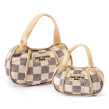 Load image into Gallery viewer, Checkered Chewy Vuitton Plush Purse Toy
