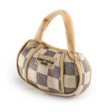 Load image into Gallery viewer, Checkered Chewy Vuitton Plush Purse Toy
