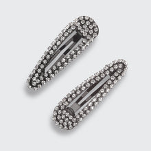 Load image into Gallery viewer, Mini Rhinestone Snap Clips - Hematite
