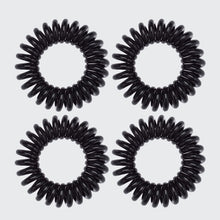 Load image into Gallery viewer, Spiral Hair Ties 4 Pack - Black
