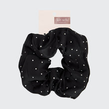 Load image into Gallery viewer, Satin Rhinestone Brunch Scrunchie - Black by
