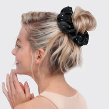 Load image into Gallery viewer, Satin Rhinestone Brunch Scrunchie - Black by
