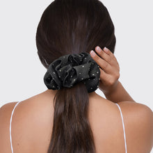 Load image into Gallery viewer, Satin Rhinestone Brunch Scrunchie - Black by
