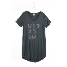 Load image into Gallery viewer, Hello Mello Sleep Shirt, Eat Sleep Sip Repeat
