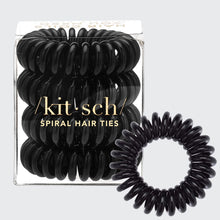 Load image into Gallery viewer, Spiral Hair Ties 4 Pack - Black
