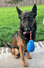 Load image into Gallery viewer, USA-K9 Grenade Durable Rubber Chew Toy, Treat Dispenser, Reward Toy, Tug Toy, and Retrieving Toy
